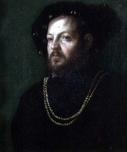 Porträtt av en man av Girolamo da Carpi