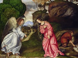 Hagar og englen swed av Girolamo da Treviso II