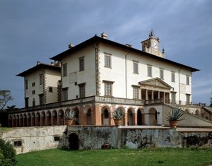 Fasad av Villa Medicea av Poggio a Caiano - ca. 1480-1485