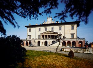 Villa Medicis (Medici Villa); Utsikt över Villa Ambra a Poggio a Caiano startade 1485 på ett projekt av Giuliano da Sangallo.
