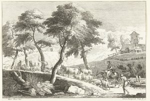 Kuperat landskap med herdar och boskap Italienska landskap (serietitel) av Giuliano Giampiccoli
