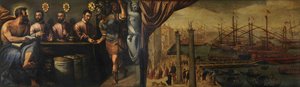 Saint Mark hjälper tre domare med att rekrytera milisen till flottan, ca 1586 av Giulio Angolo del Moro