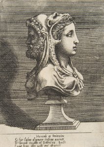 Byst av Hercules och Dejanira, ca. 1531-76. av Giulio Bonasone