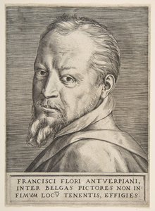 Bystporträtt av Frans Floris, 1531-76. av Giulio Bonasone