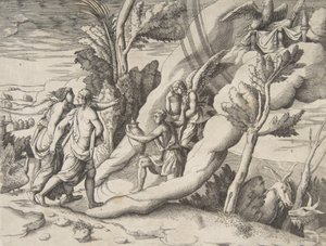 Jupiter och Juno tas emot i himlarna av Ganymedes och Hebe, från 