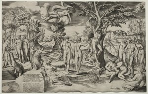 Kärlek i Elysian Fields, 1563. av Giulio Bonasone