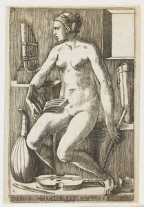 Musica Musica inventor fuit Orpheus et Linus (titel på objekt) The Seven Liberal Arts (serietitel) av Giulio Bonasone