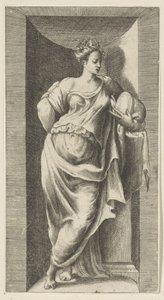 Musa Statyer i nischer (serietitel) av Giulio Bonasone