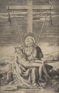 Pieta under korset av Golgata, 1547. av Giulio Bonasone
