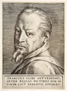 Porträtt av Frans Floris av Giulio Bonasone