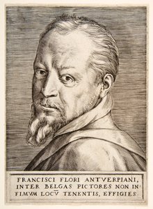 Porträtt av Frans Floris, 1500-talet. av Giulio Bonasone