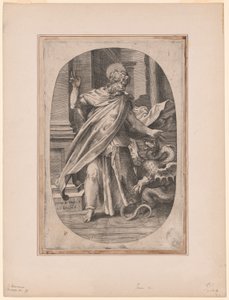 Saint Paul övervinner huggormen av Giulio Bonasone