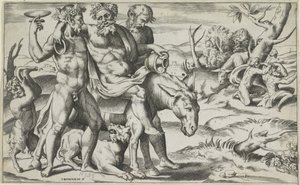 Silenus rider på en åsna av Giulio Bonasone