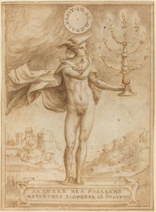 Studie för Harpocrates (Silence God Cole) av Giulio Bonasone