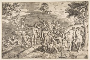 The Judgment of Paris, 1500-talet. av Giulio Bonasone