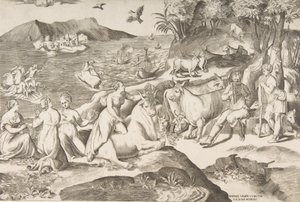 Europas våldtäkt, 1546. av Giulio Bonasone