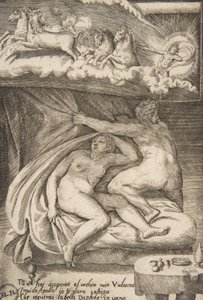 Venus och Mars upptäcktes av Apollo, från "The Loves of the Gods", 1531-60. av Giulio Bonasone