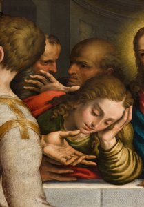 SS-sakramentets kapell, andra spanns norra sida, Giulio Campi, Nattvarden, detalj 1569 av Giulio Campi