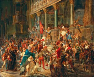 Samling av soldaterna Viva Messer Vittore Pisani !, 1864. av Giulio Carlini
