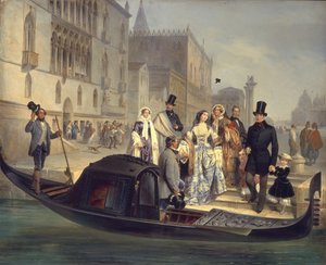 Familjen Tolstoj i Venedig, 1855 av Giulio Carlini