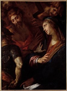 Jesus och Jungfru Maria (olja på duk av Giulio Cesare Procaccini