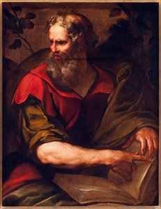 Representation av aposteln Saint Simon the Zealot (eller Saint Simon the Cananean) (Aposteln Simon the Zealot) Målning av Giulio Cesare Procaccini (1574-1625)