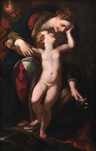 Den heliga familjen. Resten på flykten till Egypten av Giulio Cesare Procaccini