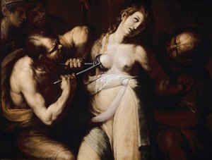 Martyrskapet av den heliga Agatha av Sicilien. (olja på duk