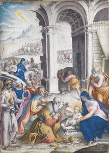 Tillbedjan av Magi av Giulio Clovio
