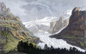 スイスのグリンデルヴァルトの氷河 - 「「古代と現代の衣装」」、フェラーリオ編。 ミラノスウェーデン語