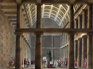 Parthenons inre, tidigt 1800-tal - i "" Den gamla och moderna kostymen"" av Jules Ferrario