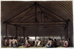 På ön av vänner (Tonga) dricker kung Pulaho Kava - i "The Old and Modern Costume"" av Dr Jules Ferrario, red. Milano av Giulio Ferrario
