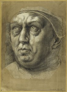 Chef för påven Leo X (krita på papper) av Giulio Romano