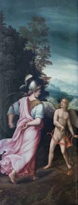 Minerva skäller Amor av Giulio Romano