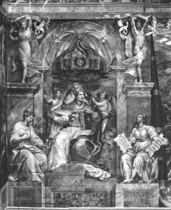 Påven Sylvester I (314-335) mellan tro och religion, Raphael Rooms (se även 252793 och 252794) av Giulio Romano