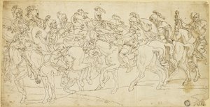 Romersk kavalleri på mars av Giulio Romano