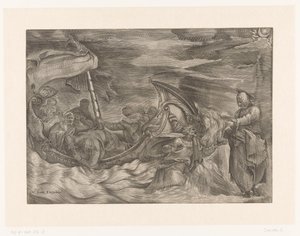 Kristus går på vattnet av Giulio Sanuto (attributed to)