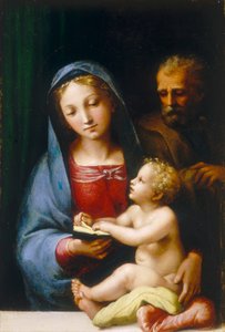 Hellige Familieswed av Giulio attr. to Romano