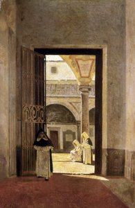 Entréhallen till ett dominikanerkloster. Målning av Giuseppe Abbati (1836-1868). Olja på trä. Cadiz museum.