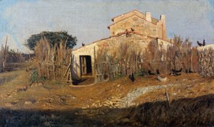 Diego Martellis hus, av Giuseppe Abbati (1836-1868), olja på duk, 25x42 cm