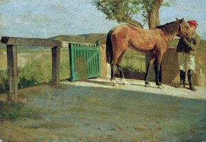 Den lilla hästen, ca 1867 (olja på kartong) av Giuseppe Abbati