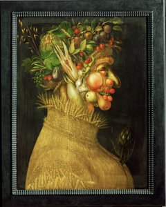 Sommar, allegori (målning på lindved) av Giuseppe Arcimboldo