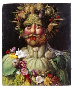 Vertumnuslabel QS:Lsv,"Porträtt, allegori" av Giuseppe Arcimboldo