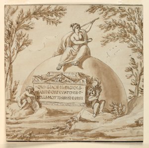 Gravmonument för astronomen Giovanni B. Fagiuoli av Giuseppe Barberi