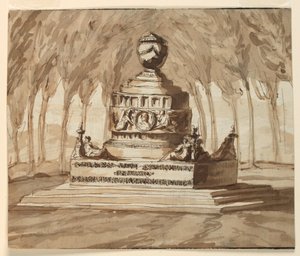 Gravmonument för poeten Pietro Chiari av Giuseppe Barberi
