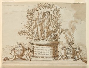 Gravmonument för författaren Vecei av Giuseppe Barberi