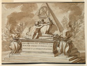 Gravmonument för poeten Colte i Rom av Giuseppe Barberi