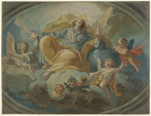 Gud med änglar i molnen av Giuseppe Baroni