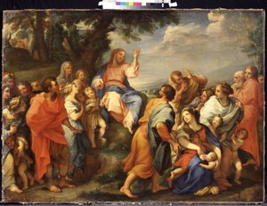 ""Bergspredikan: Jesus Kristus predikar inför alla sina lärjungar"" Målning av Giuseppe Bartolomeo Chiari (1654-1727) Mikhail Kroshitsky Art Museum, Sevastopol (Sevastopol) Ukraina