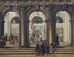 Entré till Marciana-biblioteket i Venedig, av Giuseppe Bernardino Bison (1762-1844), Italien av Giuseppe Bernardino Bison
